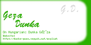 geza dunka business card